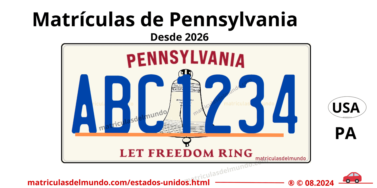 Matrícula de coche de Estados Unidos - Pennsylvania