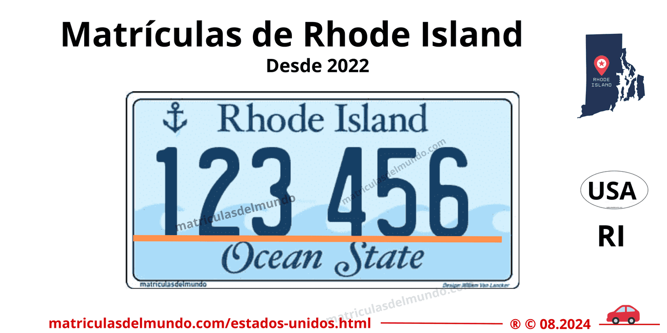 Matrícula de coche de Estados Unidos - Rhode Island