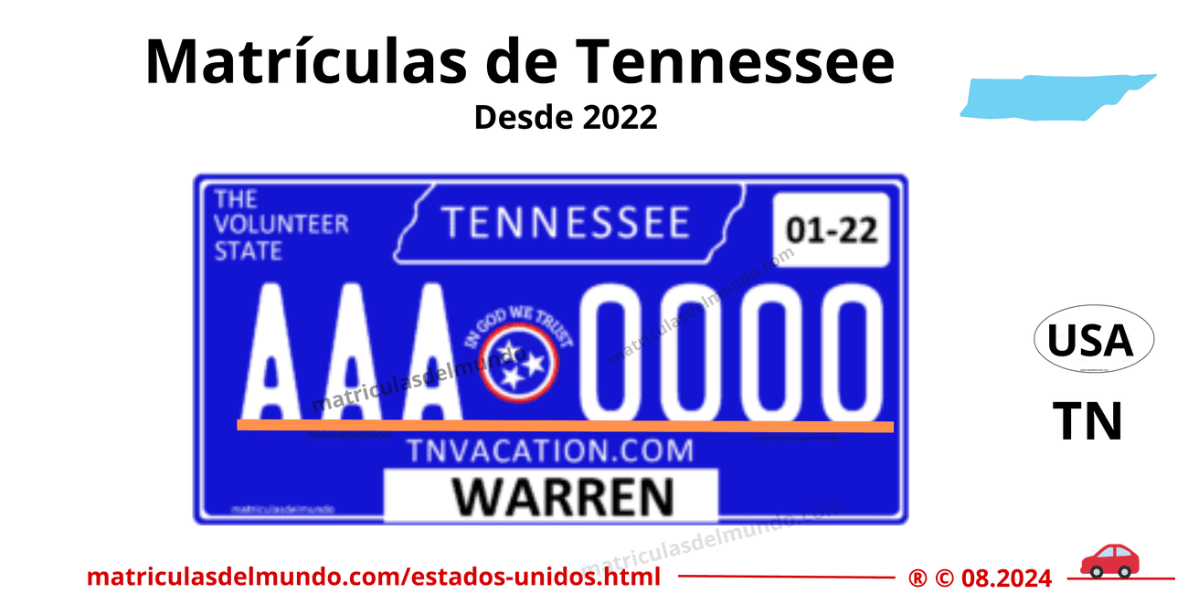 Matrícula de coche de Estados Unidos - Tennessee