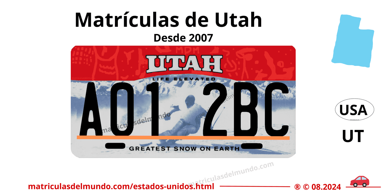 Matrícula de coche de Estados Unidos - Utah
