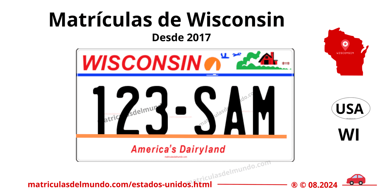 Matrícula de coche de Estados Unidos - Wisconsin