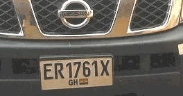 Matrícula de coche de Ghana actual con código GH