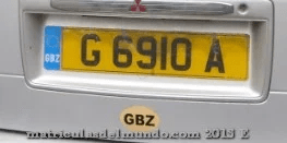 Matrícula de coche de Gibraltar actual con código GBZ