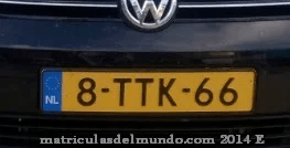 Matrícula de coche de Holanda actual con código NL