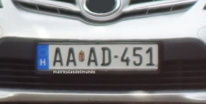 Matrícula de coche de Hungría actual con código H
