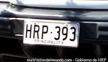 Matrícula de coche de Principado de Hutt River actual con código HRP