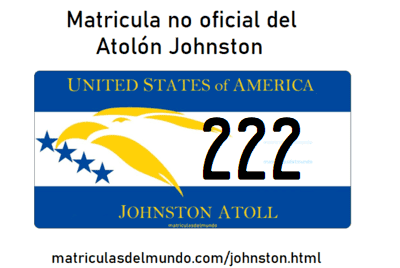 Matrícula de coche de Atolón Johnston