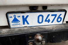 Matrícula de coche de Lesoto actual con código LS