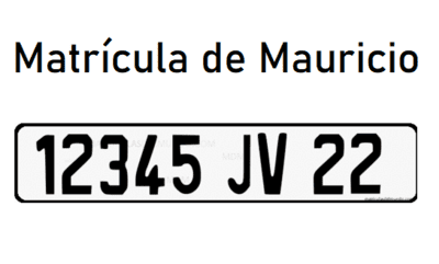 Matrícula de coche de Mauricio