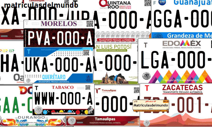 Matrícula de coche de México actual con código MEX