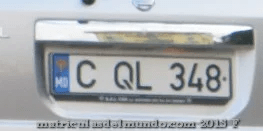 Matrícula de coche de Moldavia actual con código MD