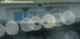 Matrícula de coche de ONU actual con código UN