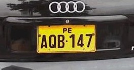 Matrícula de coche de Perú actual con código PE
