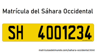 Matrícula de coche de Shara Occidental (Rep. Dem. rabe Saharaui)