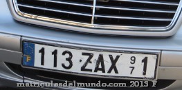 Matrícula de coche de Isla de San Martín actual con código  F