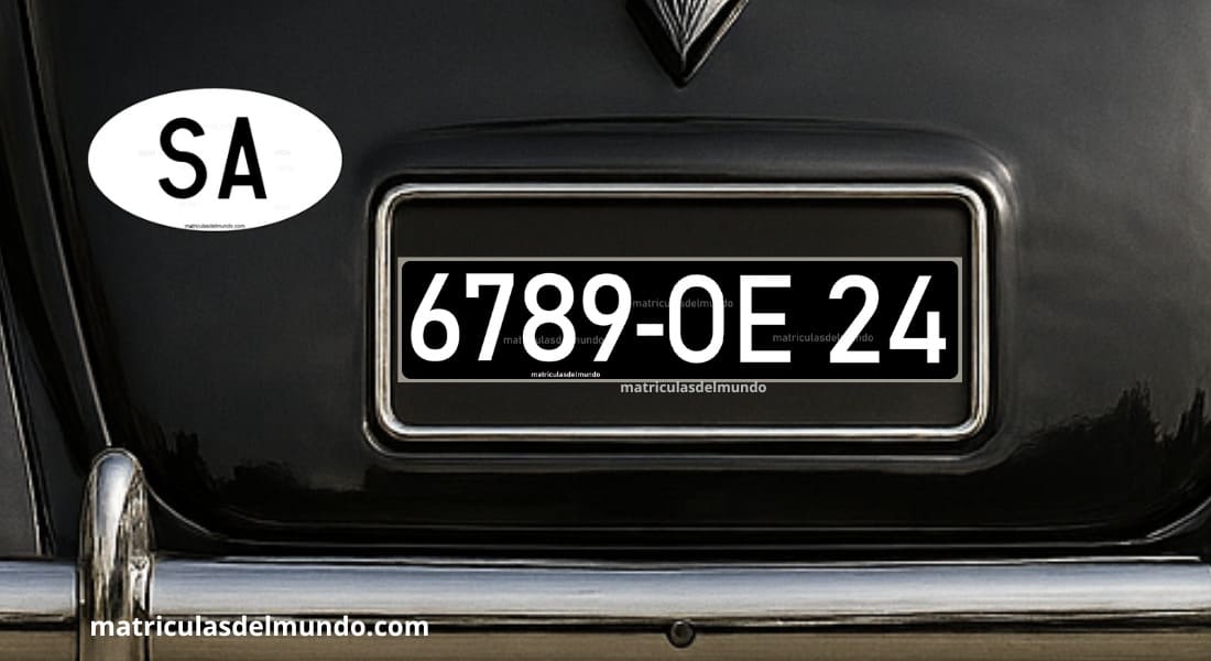 Matrícula de coche de Protectorado del Sarre actual con código SA