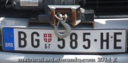 Matrícula de coche de Serbia actual con código SRB