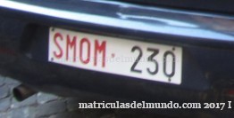 Matrícula de coche de SMOM actual con código SMOM