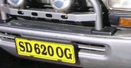 Matrícula de coche de Esuatini actual con código SD