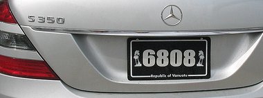 Matrícula de coche de Vanuatu actual con código VU