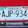Matrícula de coche de Venezuela actual con código VEN