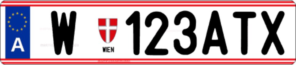 Matrícula de taxi de Austria con letras ATX