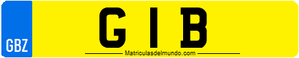 Matrícula de Gibraltar personalizada con numeración G 1 B